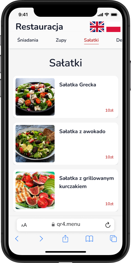 QR for menu demo - Restauracja